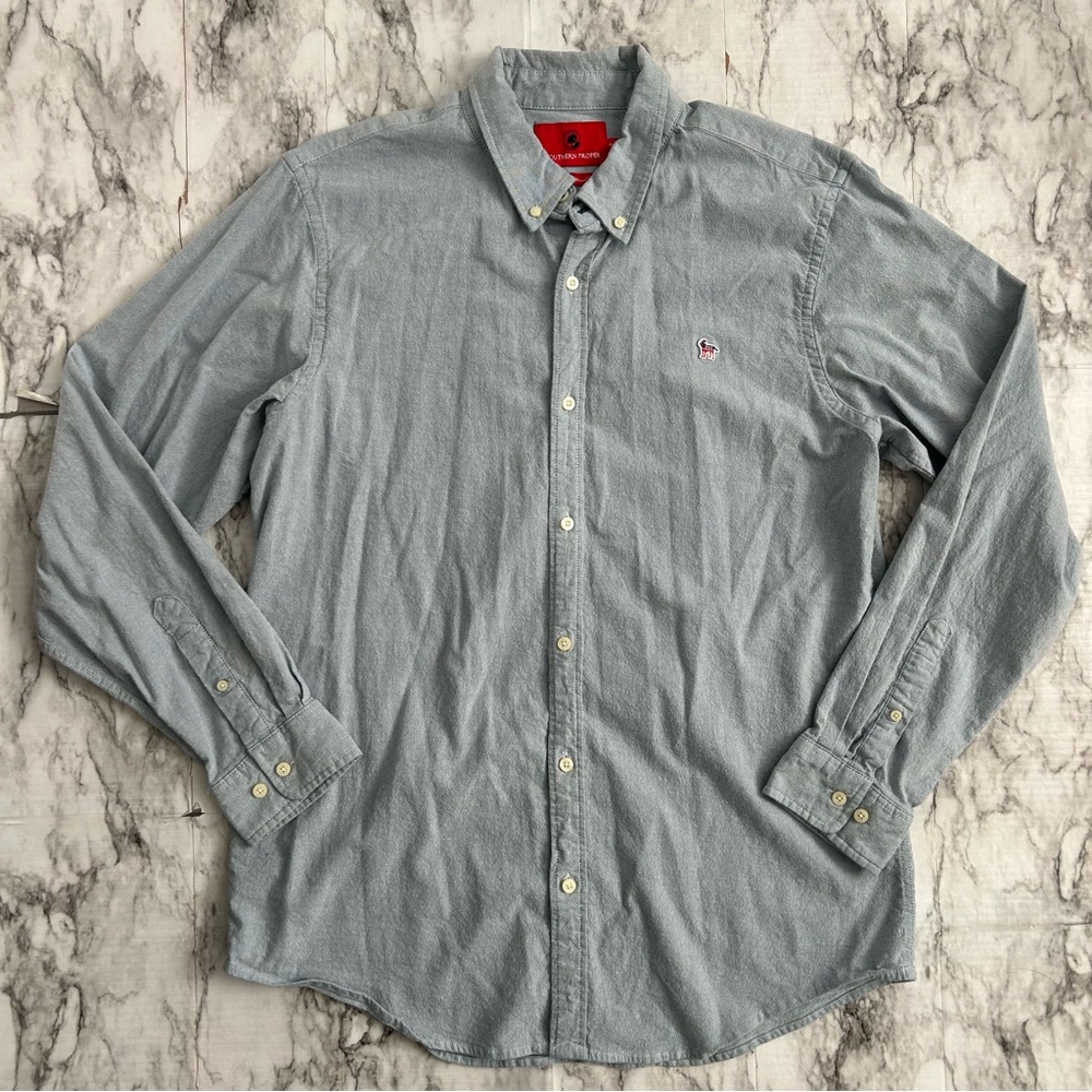 Southern Proper | men’s size XL Party Animal Oxford button down shirt blue stone